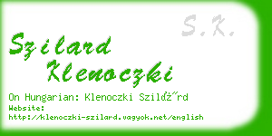 szilard klenoczki business card